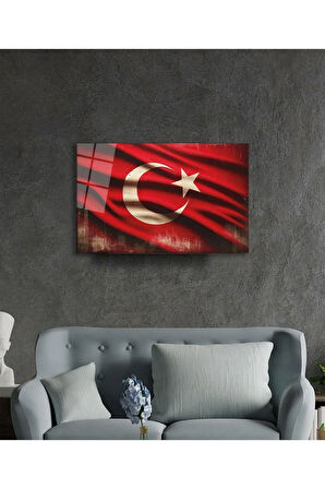 Milli Görkem Cam Tablo Hediyelik Büyük Tablo Ev Ofis Dekoru