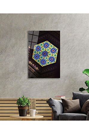 İslami Motif Cam Tablo 4mm Dayanıklı Temperli Cam