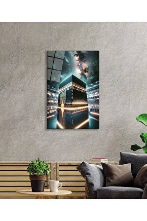 Kabe Modern Cam Tablo Yapay Zeka Hediyelik Büyük Tablo Ev Ofis Dekoru