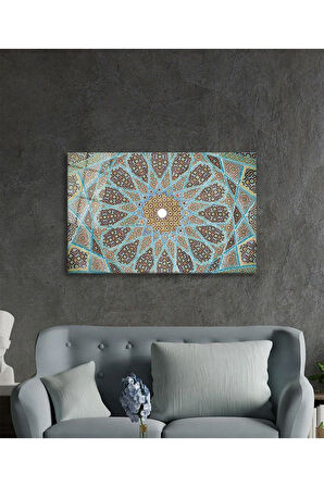 İslami Motif Cam Tablo 4mm Dayanıklı Temperli Cam