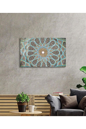 İslami Motif Cam Tablo 4mm Dayanıklı Temperli Cam