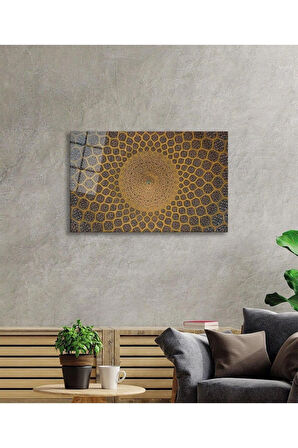 İslami Motif Cam Tablo 4mm Dayanıklı Temperli Cam