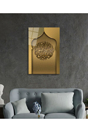 Kelime-i Tevhid Cam Tablo 4mm Dayanıklı Temperli Cam