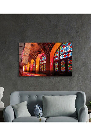 Cami İslami Motif Dini Cam Tablo 4mm Dayanıklı Temperli Cam