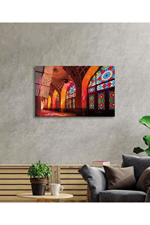 Cami İslami Motif Dini Cam Tablo 4mm Dayanıklı Temperli Cam