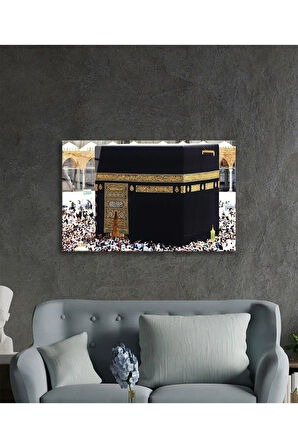 Kabe Kutsal Topraklar Dini Duvar Dekoru Cam Tablo 4mm Dayanıklı Temperli Cam