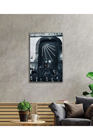 Atatürk Cam Tablo 4mm Dayanıklı Temperli Cam, Atatürk Glass Wall Art