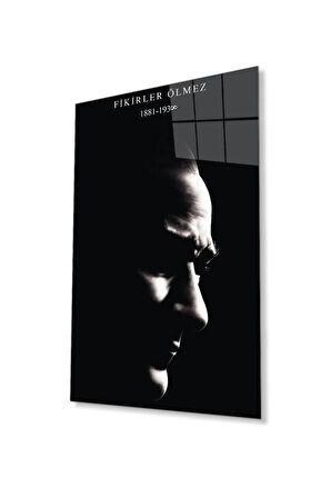 Atatürk Cam Tablo 4mm Dayanıklı Temperli Cam, Atatürk Glass Wall Art