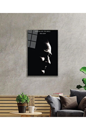 Atatürk Cam Tablo 4mm Dayanıklı Temperli Cam, Atatürk Glass Wall Art