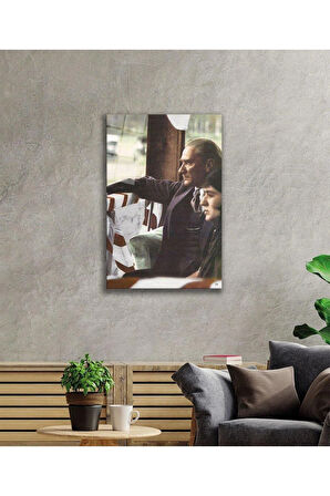 Atatürk Cam Tablo 4mm Dayanıklı Temperli Cam, Atatürk Glass Wall Art