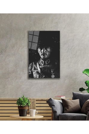 Atatürk Cam Tablo 4mm Dayanıklı Temperli Cam, Atatürk Glass Wall Art