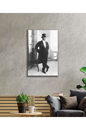 Atatürk Cam Tablo 4mm Dayanıklı Temperli Cam, Atatürk Glass Wall Art
