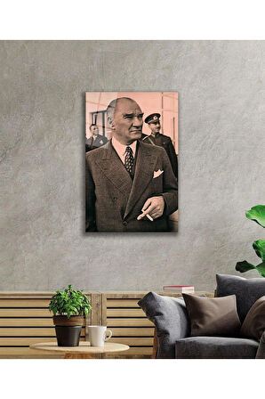 Atatürk Cam Tablo 4mm Dayanıklı Temperli Cam, Atatürk Glass Wall Art