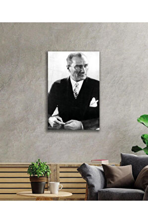 Atatürk Cam Tablo 4mm Dayanıklı Temperli Cam, Atatürk Glass Wall Art