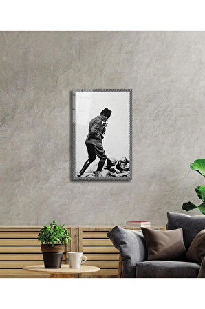 Atatürk Cam Tablo 4mm Dayanıklı Temperli Cam, Atatürk Glass Wall Art
