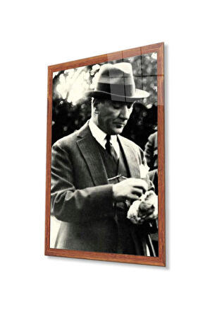 Atatürk Cam Tablo 4mm Dayanıklı Temperli Cam, Atatürk Glass Wall Art