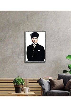 Atatürk Cam Tablo 4mm Dayanıklı Temperli Cam, Atatürk Glass Wall Art