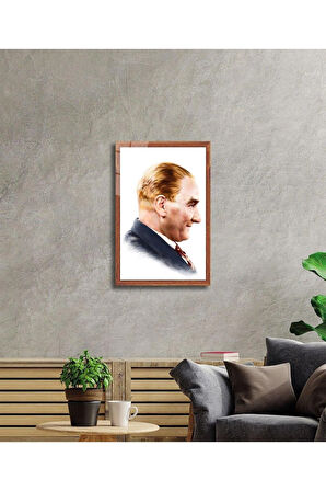 Atatürk Cam Tablo 4mm Dayanıklı Temperli Cam, Atatürk Glass Wall Art