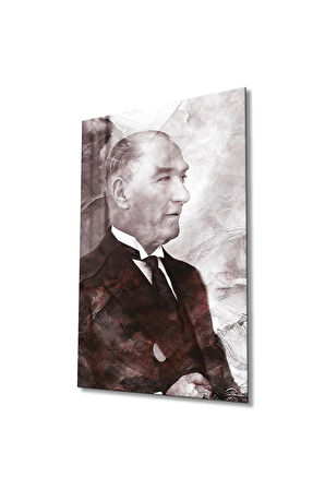 Atatürk Portre Cam Tablo Modern Ev Ofis Salon Hediyelik Büyük Tablo Duvar Dekoru