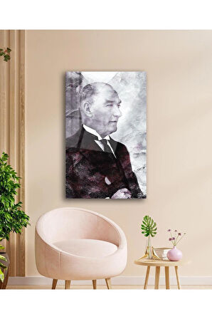 Atatürk Portre Cam Tablo Modern Ev Ofis Salon Hediyelik Büyük Tablo Duvar Dekoru