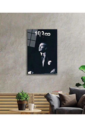 Atatürk Cam Tablo 4mm Dayanıklı Temperli Cam, Atatürk Glass Wall Art