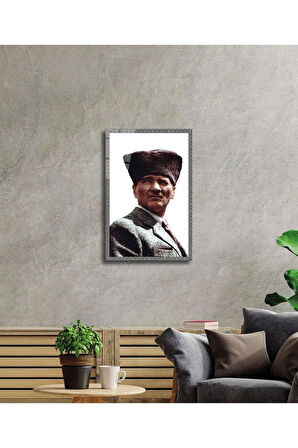 Atatürk Cam Tablo 4mm Dayanıklı Temperli Cam, Atatürk Glass Wall Art