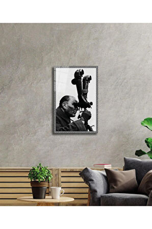 Atatürk Cam Tablo 4mm Dayanıklı Temperli Cam, Atatürk Glass Wall Art