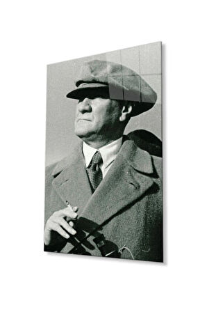 Atatürk Cam Tablo 4mm Dayanıklı Temperli Cam, Atatürk Glass Wall Art