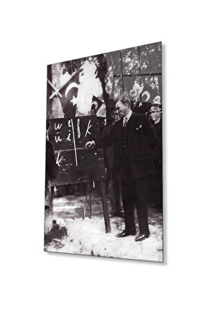 Atatürk Cam Tablo 4mm Dayanıklı Temperli Cam, Atatürk Glass Wall Art