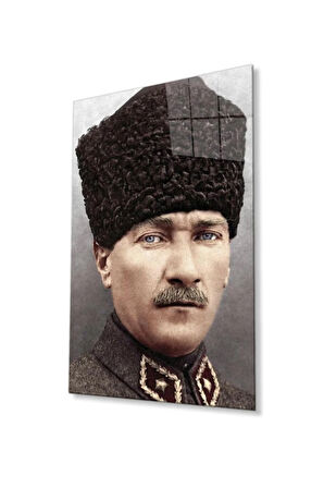 Atatürk Cam Tablo 4mm Dayanıklı Temperli Cam, Atatürk Glass Wall Art