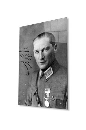 Atatürk Cam Tablo 4mm Dayanıklı Temperli Cam, Atatürk Glass Wall Art