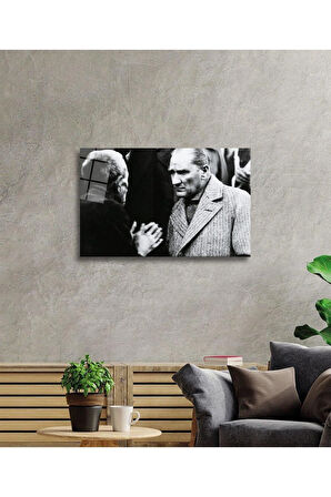 Atatürk Cam Tablo 4mm Dayanıklı Temperli Cam, Atatürk Glass Wall Art