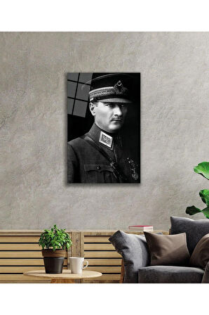 Atatürk Cam Tablo 4mm Dayanıklı Temperli Cam, Atatürk Glass Wall Art