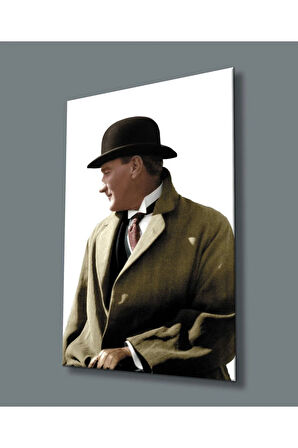 Atatürk Cam Tablo 4mm Dayanıklı Temperli Cam, Atatürk Glass Wall Art