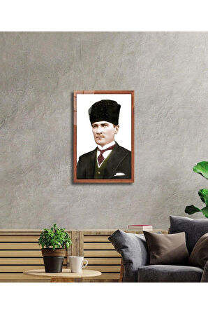Atatürk Cam Tablo 4mm Dayanıklı Temperli Cam, Atatürk Glass Wall Art