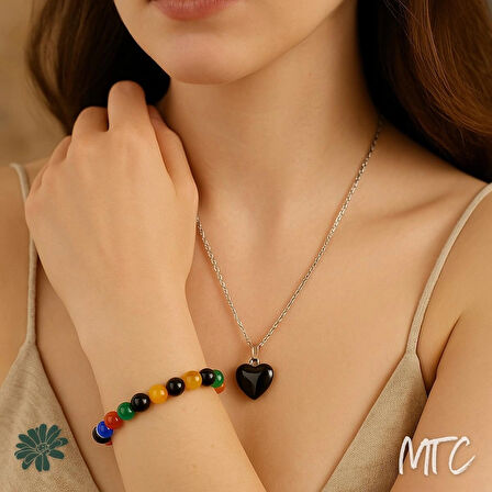 🪨 Çakmak Taşı (Flint) Doğal Taş Bileklik & Kolye(koruyucu ve güç verici)