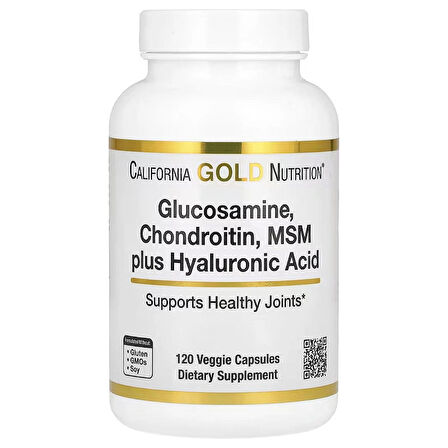 California Gold Nutrition, Glucosamine(Glukozamin) Chondroitin, MSM plus Hyaluronic 120 Veggie Caps