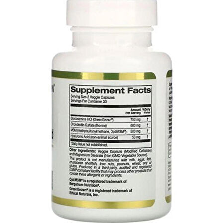 California Gold Nutrition, Glucosamine(Glukozamin) Chondroitin, MSM plus 60 Veggie Caps