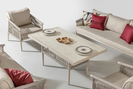 Calisto 7 Kişilik Bahçe Balkon Oturma Grubu 3+2+1+1