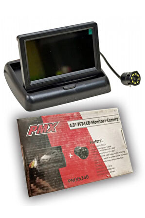 Araç içi arka kamera araba kamerası LCD Ekran (4,3 inç - Katlanır) + Kamera (18,5cm) 640X480