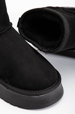 Suins Camila Model İçi Komple Kürklü Kadın Siyah Taba Ten Bot