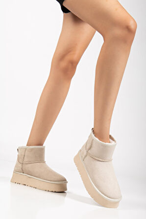 Suins Camila Model İçi Komple Kürklü Kadın  Ten Bot