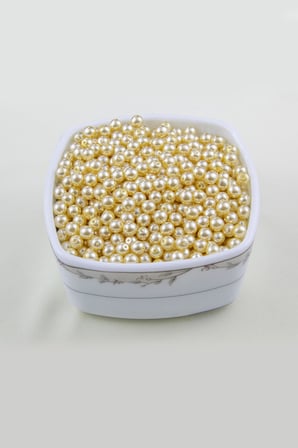6 mm İnci Krem Cam İnci Boncuk Aksesuar Takı Malzemesi (30 Gr 105 Adet)