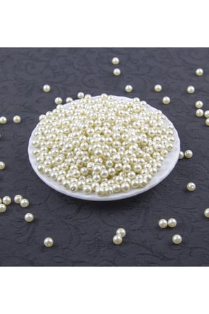 Açık Krem 6 mm İnci Boncuk Aksesuar Takı Malzemesi (30 Gr 105 Adet)