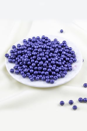 Lacivert 6 mm Cam İnci Boncuk Aksesuar Takı Malzemesi (30 Gr 105 Adet)