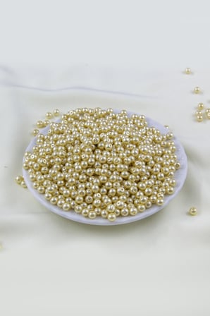 İnci Krem 5 mm Cam İnci Boncuk Aksesuar Takı Malzemesi (30 Gr 160 Adet)