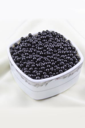 Siyah 5 mm Cam İnci Boncuk Aksesuar Takı Malzemesi (30 Gr 160 Adet)