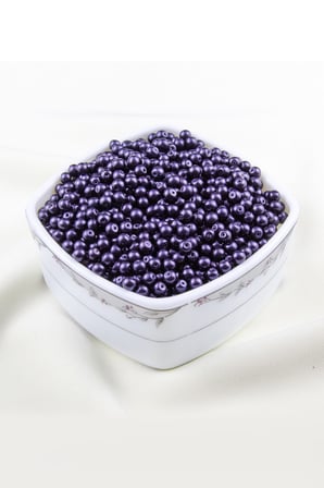 Koyu Mor 5 mm Cam İnci Boncuk Aksesuar Takı Malzemesi (30 Gr 160 Adet)