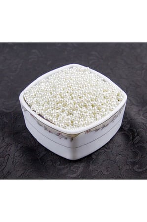 Ekru 4 mm Cam İnci Boncuk Aksesuar Takı Malzemesi (30 Gr 330 Adet)