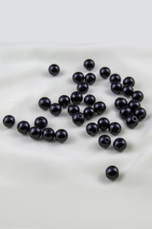 10 mm Siyah Cam İnci Boncuk Aksesuar Takı Malzemesi (25 Gr 35 Adet)